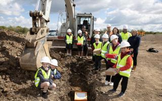 Pupils from Felsted Primary School buried their time capsules at The Meadows