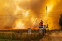 A field fire in Great Chesterford, near Saffron Walden on July 17, 2022