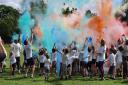The first colour run held at Wimbish Primary School