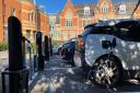 Electric Vehicles being charged at new points at Uttlesford District Council, Saffron Walden