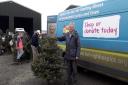 Archive: Stephen Hogben helping out with Farleigh's 2020 Christmas tree recycling