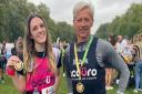 Chloe Salisbury and Mark Stevens after their Royal Parks Half run in London