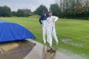 Jack Stevens and Sam Gravatt help sort out Aythorpe Roding Cricket Club's unwanted new swimming pool.