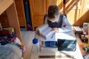 A child studying at home