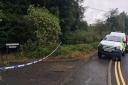 A police cordon was visible around Mutlow Close as well as an Essex Police car. Picture: ARCHANT