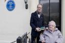 Kathy Slow (age 97) former housekeeper to the Aldridge household, and David Slow (her son) who also helped in the Aldridge household, following the unveiling the plaque on Place House Picture: Celia Bartlett Photography
