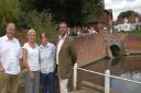 Bridge campaigners Peter and Mary Curry and Jane Welsh with Braintree MP James Cleverly,