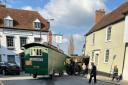 A steam engine crashed into a house in Market Place, Great Dunmow
