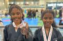 Sisters Ariella and Alyse Dixon-Bellot competed for Dunmow TKD at the Welsh championships. Picture: DUNMOW TKD