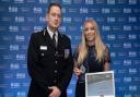 Chief Constable Ben-Julian Harrington with PCSO Lorraine Keating at the Essex Police Force Awards 2021