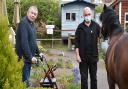 Stansted's Care UK Mountfitchet House resident Kevin with Peter Birsan and one of the visiting horses