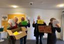 Great Bardfield residents handed in their objections to the 5G mast to Braintree District Council