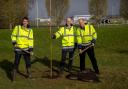 Gareth Powell, London Stansted MD, Daniel Burford, community engagement manager, and airport environmental specialist Sam Lomax