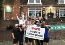 Members of Dunmow Youth Club campaigning to save the youth centre