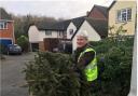Volunteers collected Christmas trees for Helen Rollason Cancer Charity