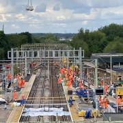 Platform works at Broxbourne (pictured) have been completed, according to Greater Anglia
