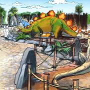 Artists impression of how a dinosaur-themed attraction being planned for Essex could look