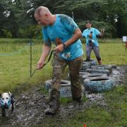 The muddy fundraiser in Stansted, raising money for Battersea