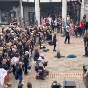 The Rock Choir flash mob with participants from Saffron Walden and Great Dunmow in Colchester