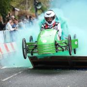 A green last run for one competitor in Great Dunmow Soapbox Race 2022