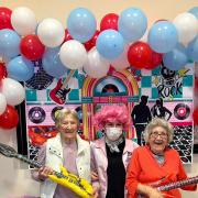 Eileen, Alex and Mary having some Rock n Roll fun at Mountfitchet House Care Home, Stansted