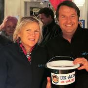The Ukraine fundraiser at Rumblebees, Felsted, included cash donation buckets for Felsted charity UK-Aid