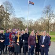 Rick Hylton, Essex's chief fire officer, marked the start of LGBT+ History Month with a flag-raising in Kelvedon, near Colchester