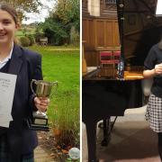 Eva, 13, and Kaylea, 15, from Felsted School who have won awards for musical performances