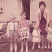 Josephine Coe with her children in Thaxted