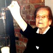 Violet Holden, the former landlady of The Star in Dunmow, pictured at the pub when she celebrated her 100th birthday