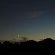Venus, a typical view as seen soon after sunset this month, looking to the South West