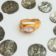 The Roman gold ring set with an amethyst and the collection of Roman silver coins have gone on display at Saffron Walden Museum