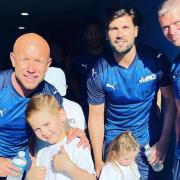 A star-studded football match was part of a push which raised £8,000 for four Essex charities. Pictured: Danny-Lee Finch, TOWIE's Dan Edgar, and former West Ham defender Paul Konchesky
