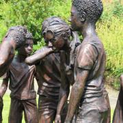 The Unaccompanied Children of Calais by Ian Wolter which is outside St Mary's Church, Saffron Walden