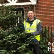 In January volunteers will visit homes to collect the Christmas trees. Picture: St Clare Hospice.