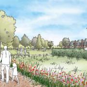 An artist's impression of the previous plan for 90 homes in Little Canfield, which was blocked by councillors