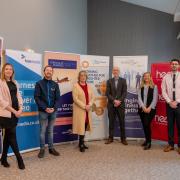 Kate Fitzgerald of Emirates Airlines, James Garrett of HNE Media, Julie Budden of Stansted Airport Chamber of Commerce, Daniel Burford of Stansted Airport, Lisa Bishop of Global and Andy Schmiedecke of Uttlesford District Council