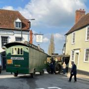 A steam engine crashed into a house in Market Place, Great Dunmow