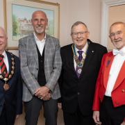 Mayor Patrick Lavelle, Alvin Martin, Rotary president Colin Bradley and Rotarian and Master of Ceremonies Richard Harris
