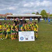 Dunmow Tigers celebrate their league cup success. Picture: DUNMOW TIGERS FC