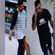 Police would like to speak to these two men in connection with a theft from the Co-op in Dunmow