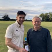 Rob Hyams (left ) was man of the match for Aythorpe Roding against Great Waltham. Picture: ARCC