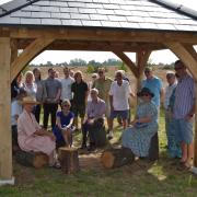The new oak shelter at Old Park Meadow