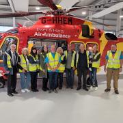 Old Park Meadow team members and gardening club volunteers visited the Essex & Herts Air Ambulance base