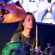 Organiser Simone Gubbins on the drums