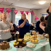 The judges assessing the cakes at the Easter bake off