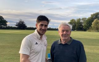 Rob Hyams (left ) was man of the match for Aythorpe Roding against Great Waltham. Picture: ARCC