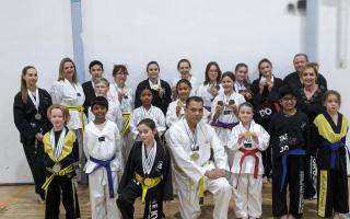 Some of the Dunmow students who enjoyed success at Kettering. Picture: DUNMOW TKD