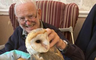 Bonzo the owl visited Hargrave House care home